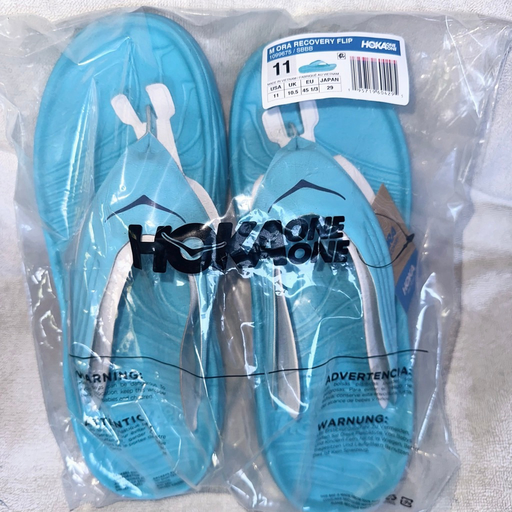 NWT Men's Size 11 Hoka One Ora Recovery Flip Flop Scuba Blue/Bellwether Blue
